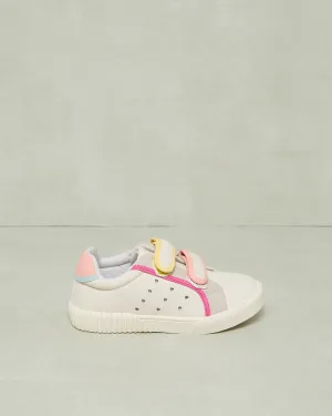 Girls Cream Velcro Sneaker