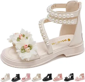Girls Sandals Wedge Flatform Open Toe Gladiator Strappy Flat Sandals Platform Low Heels Sandals Summer Shoes with Zipper for Toddler/Little Kid/Big Kid