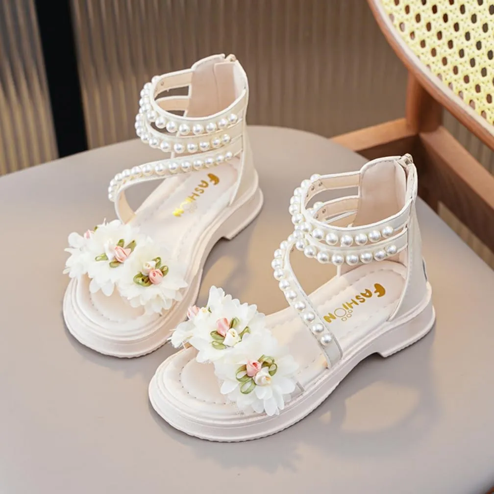 Girls Sandals Wedge Flatform Open Toe Gladiator Strappy Flat Sandals Platform Low Heels Sandals Summer Shoes with Zipper for Toddler/Little Kid/Big Kid