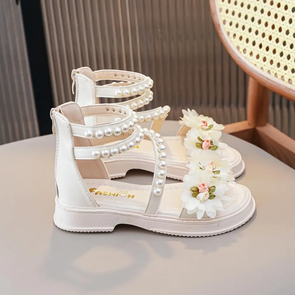 Girls Sandals Wedge Flatform Open Toe Gladiator Strappy Flat Sandals Platform Low Heels Sandals Summer Shoes with Zipper for Toddler/Little Kid/Big Kid