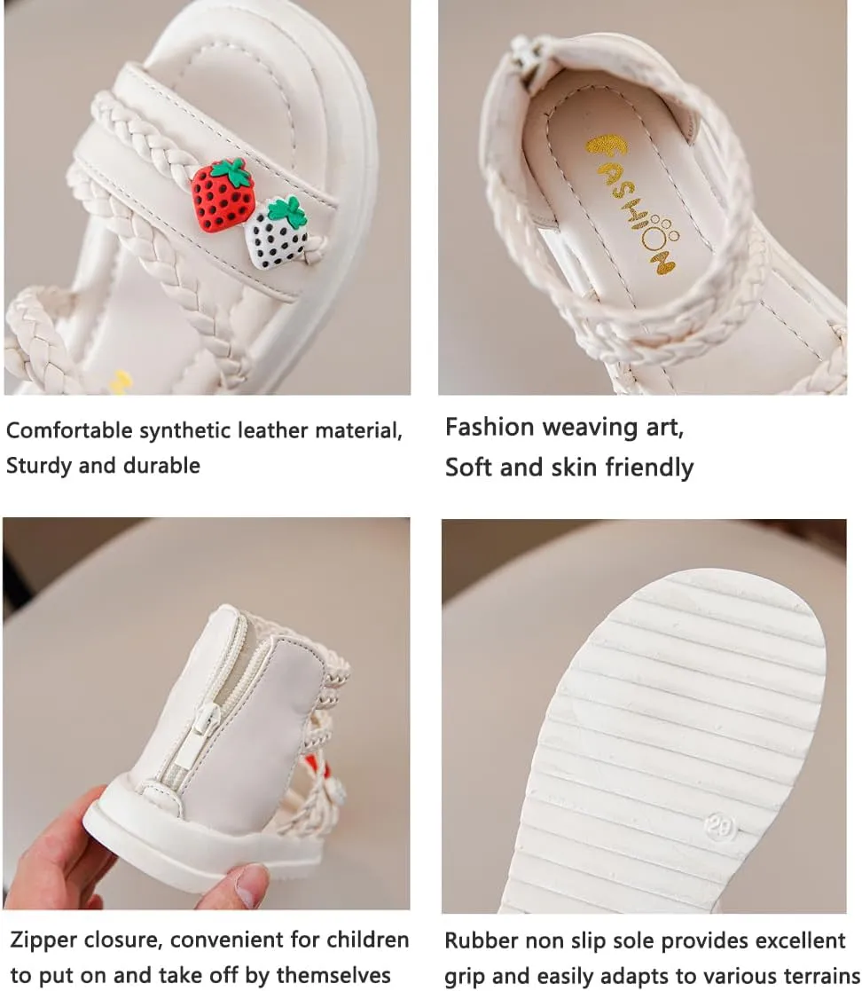 Girls Sandals Wedge Flatform Open Toe Gladiator Strappy Flat Sandals Platform Low Heels Sandals Summer Shoes with Zipper for Toddler/Little Kid/Big Kid