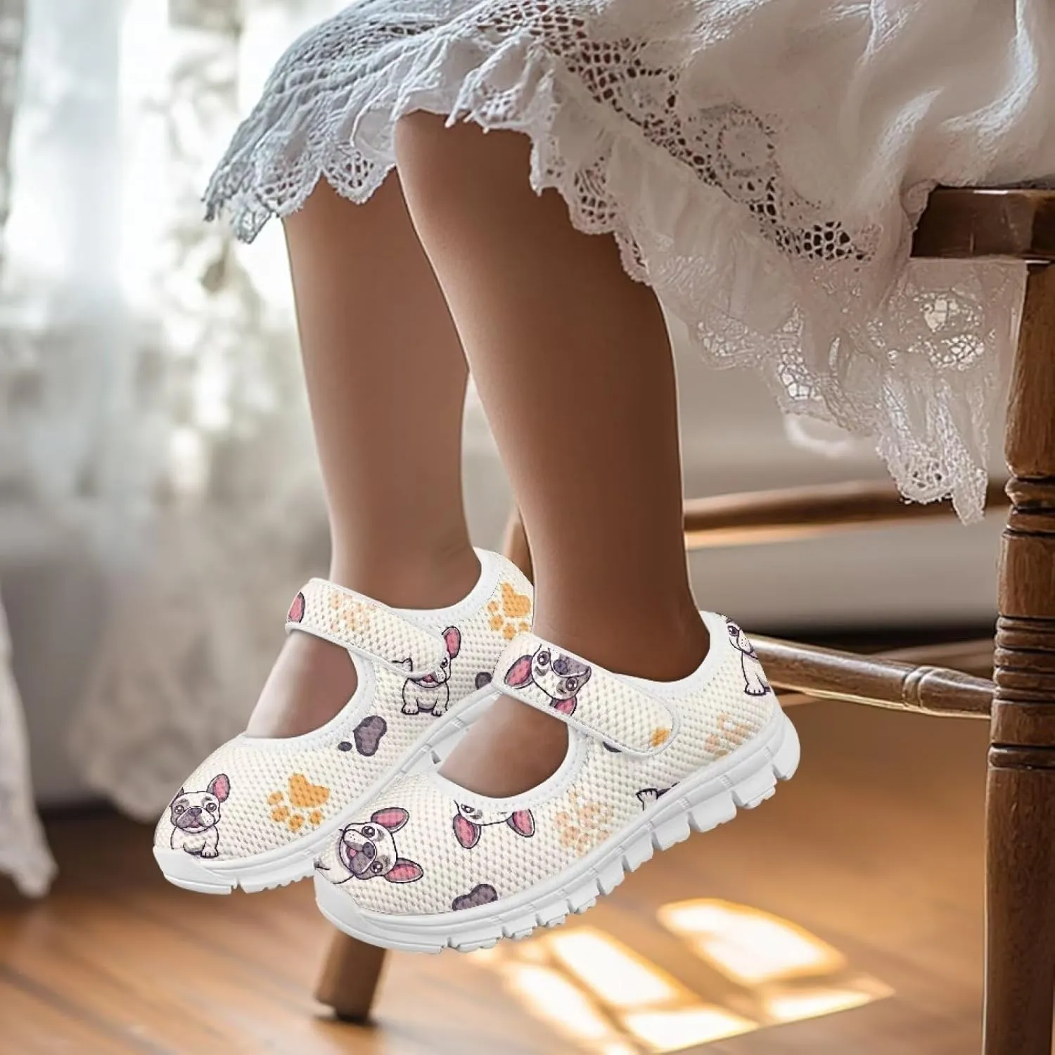 Girls Single Buckle Shoes,Kids Slip On Indoor Outdoor Shoes,Cartoon Mary Jane Flats Shoes for Girls Party