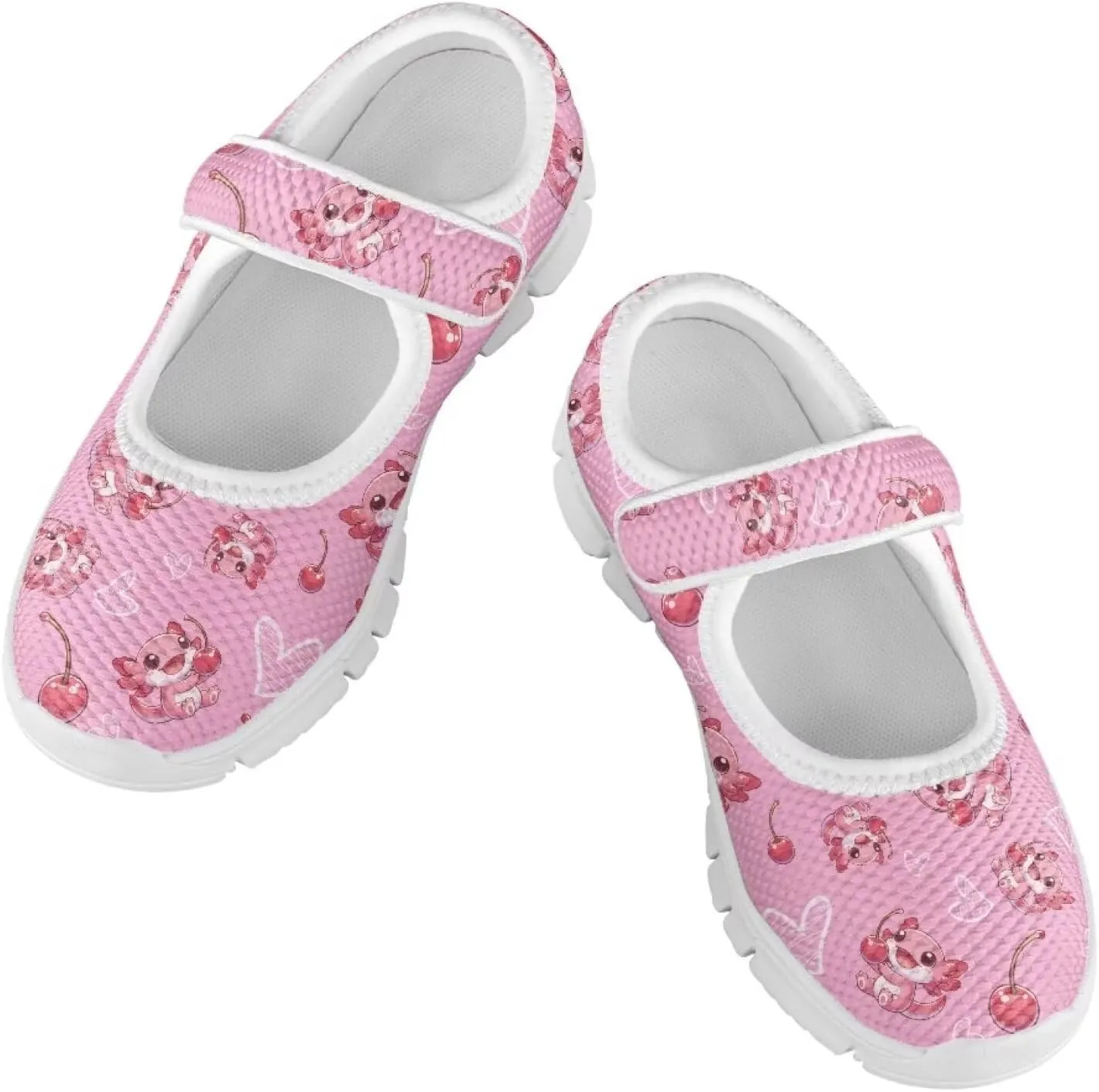 Girls Single Buckle Sneaker,Mary Jane Flats Shoes for Kids,Lightweight Walking Sneaker with White Sole Size 11-15