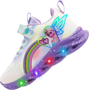 Girls Sneaker LED Light Up Trainers, Zapatillas Deportivas para Niñas, Kids Flashing Shoe Luminous Sports Mesh Shoes Xmas