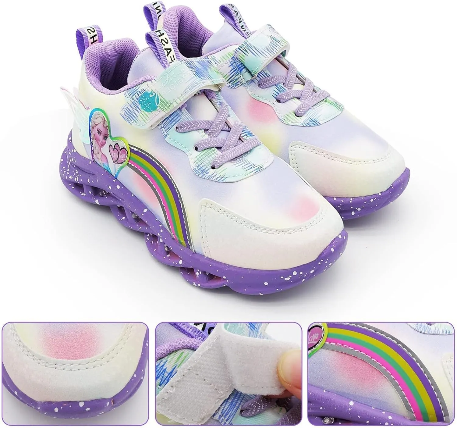 Girls Sneaker LED Light Up Trainers, Zapatillas Deportivas para Niñas, Kids Flashing Shoe Luminous Sports Mesh Shoes Xmas