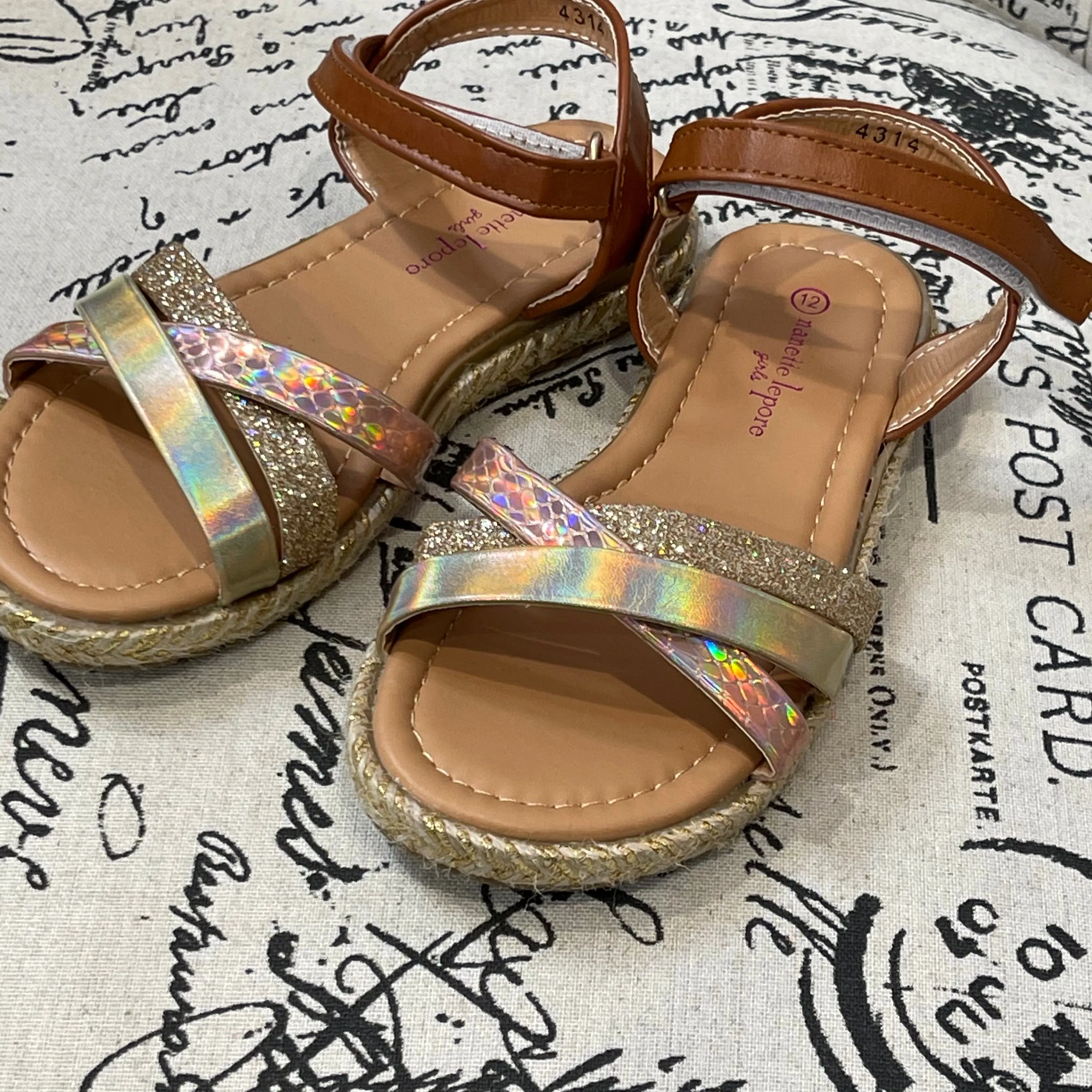 Girls Tan Espadrille Sandal