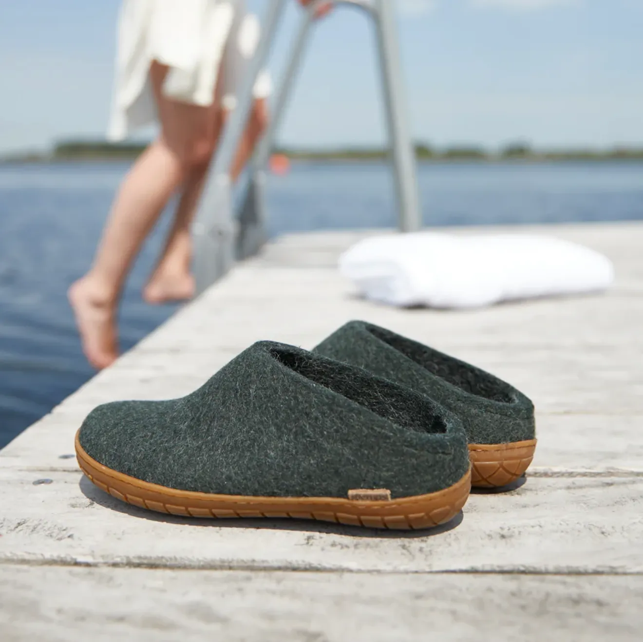 Glerups The Slip On Forest - Honey Rubber Sole