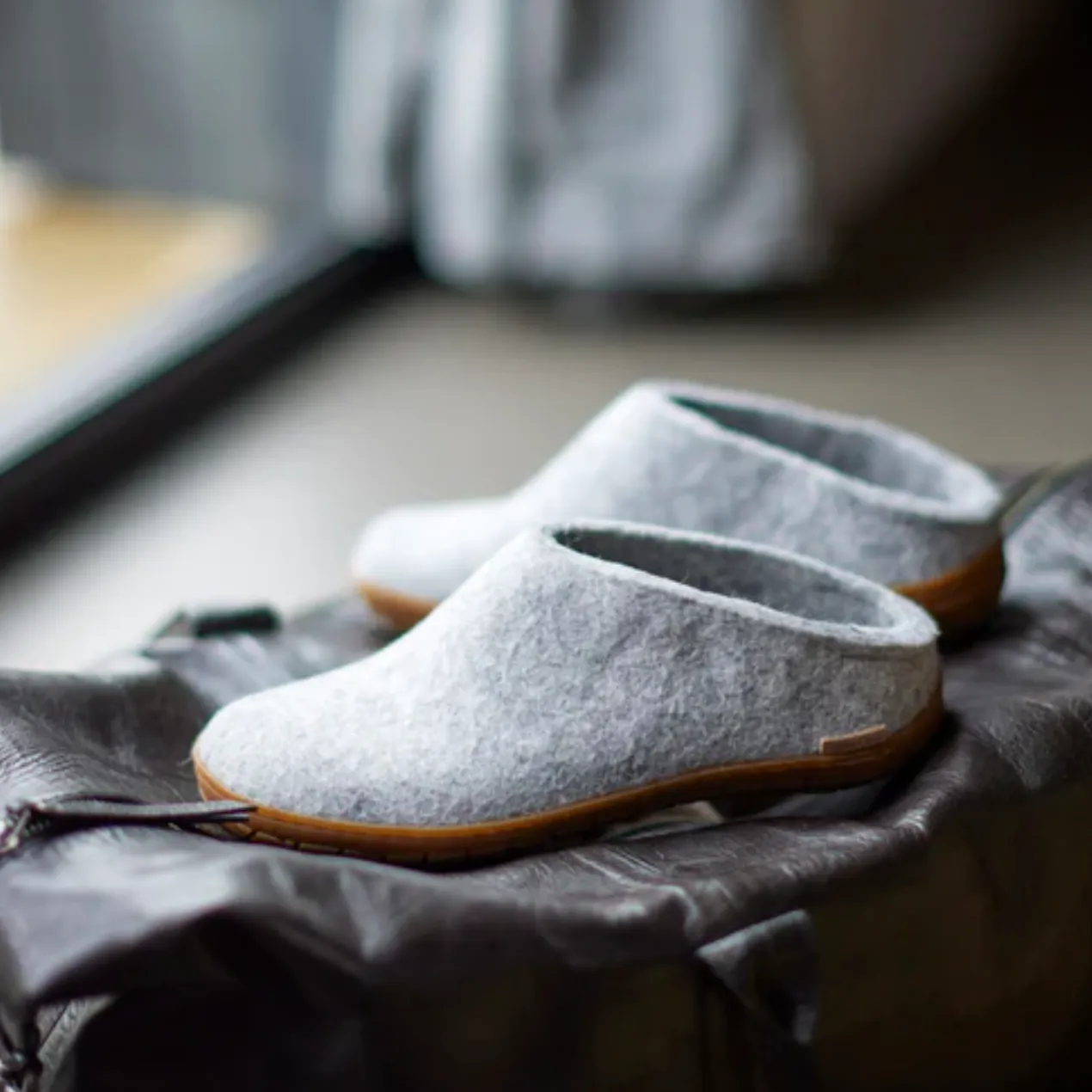 Glerups The Slip On Grey - Honey Rubber Sole