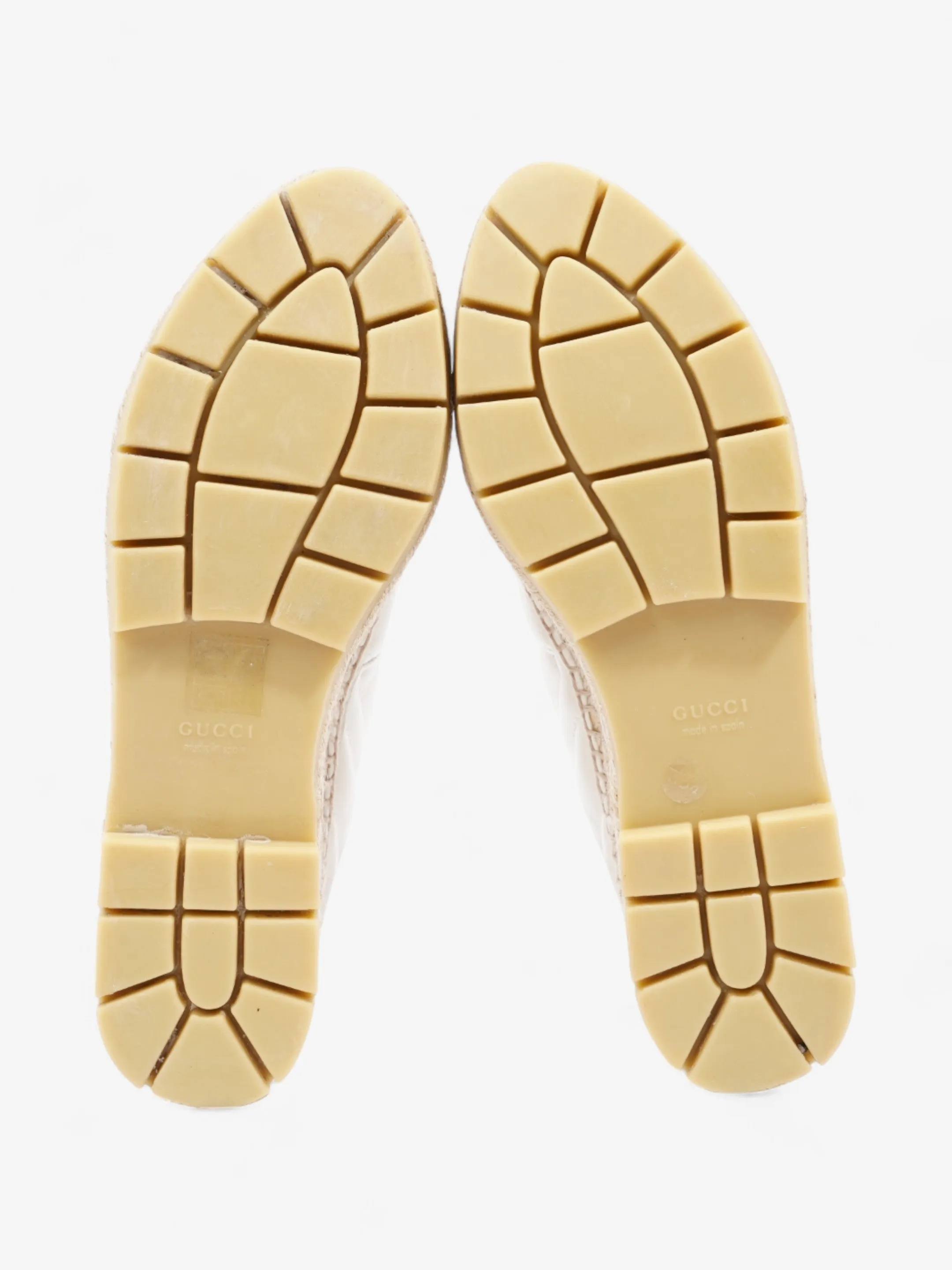 Gucci GG Marmont Platform Espadrille White / Gold Nappa Leather EU 36.5 UK 3.5