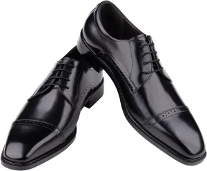 GZOJSS Men's Oxford Shoe Luxury Formal Dress Retro Shoes Casual Comfortable Genuine Leather Business Derby Lace Up Plain Toe Men Shoes Premium Series