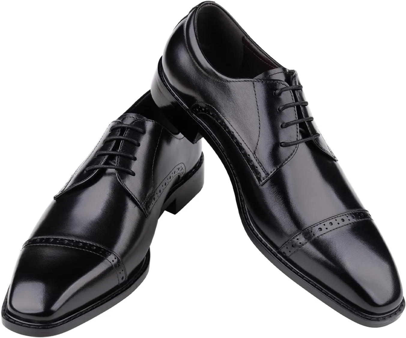 GZOJSS Men's Oxford Shoe Luxury Formal Dress Retro Shoes Casual Comfortable Genuine Leather Business Derby Lace Up Plain Toe Men Shoes Premium Series