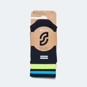 Half Crew Racing Socks - Navy/Citron/Blue