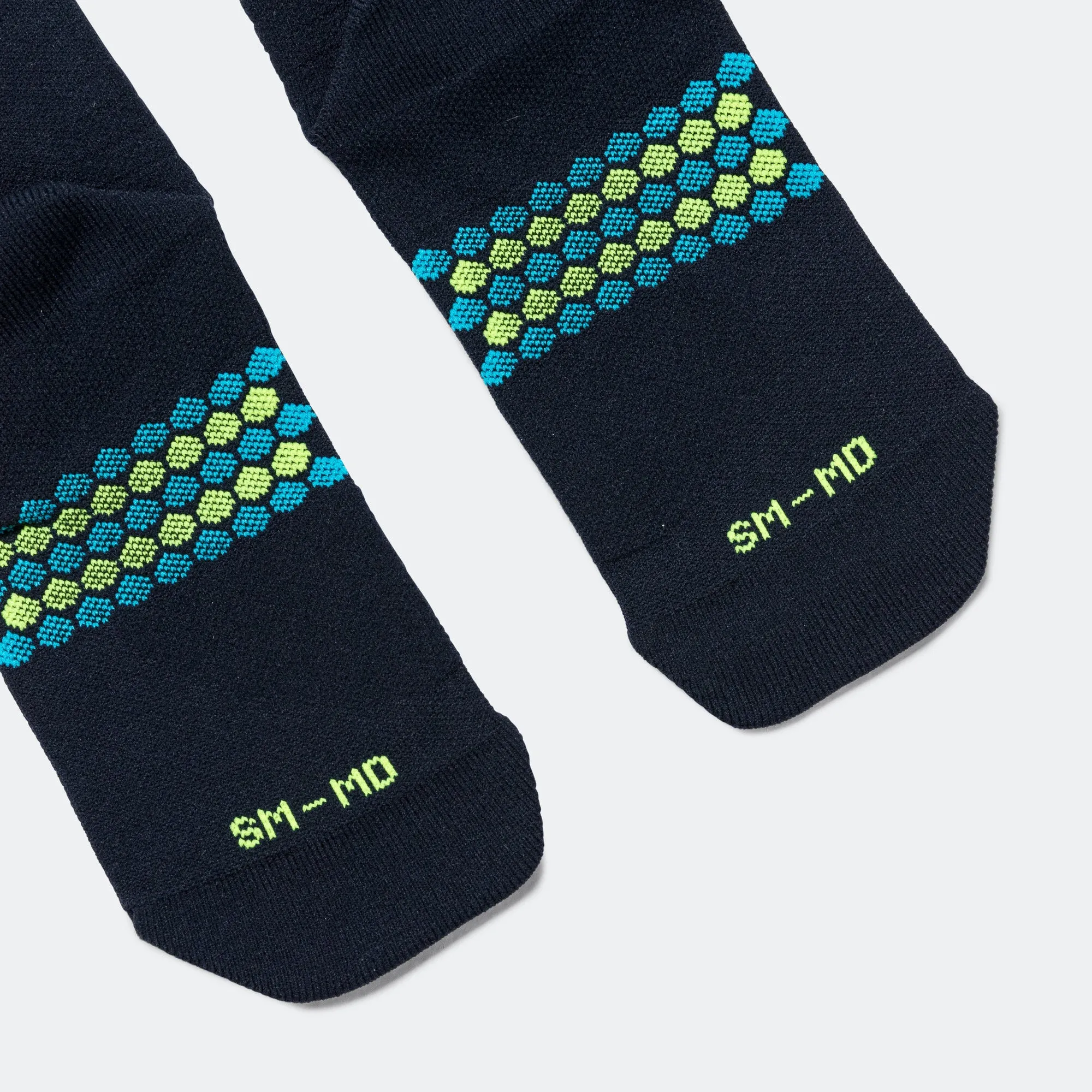Half Crew Racing Socks - Navy/Citron/Blue