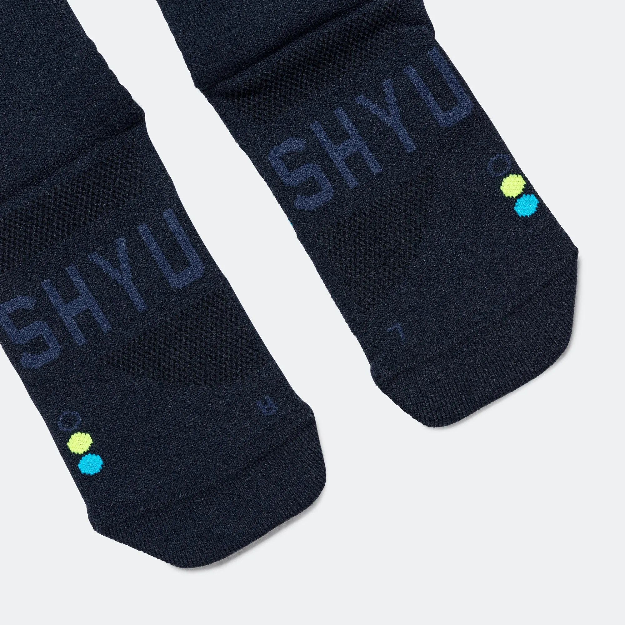 Half Crew Racing Socks - Navy/Citron/Blue
