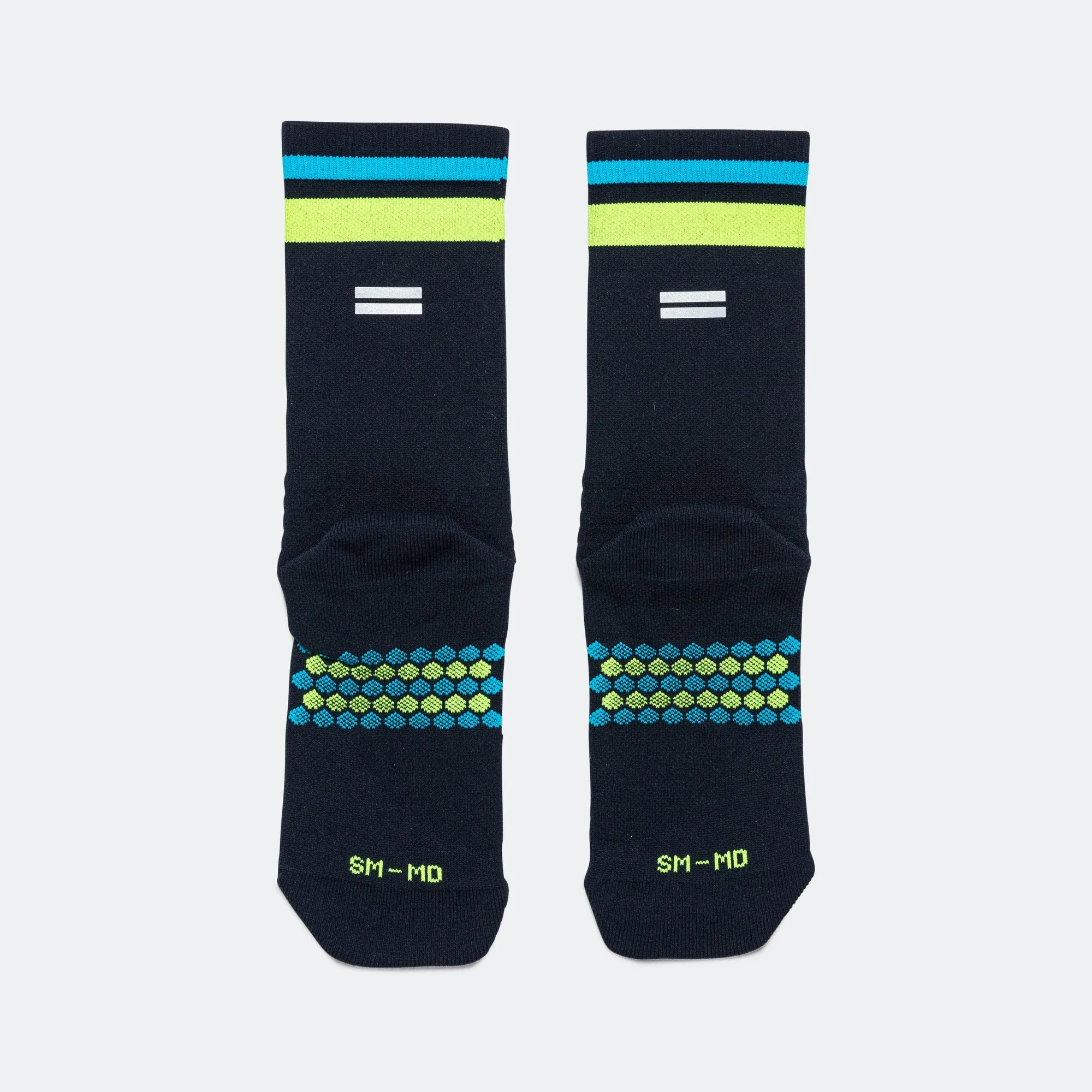 Half Crew Racing Socks - Navy/Citron/Blue