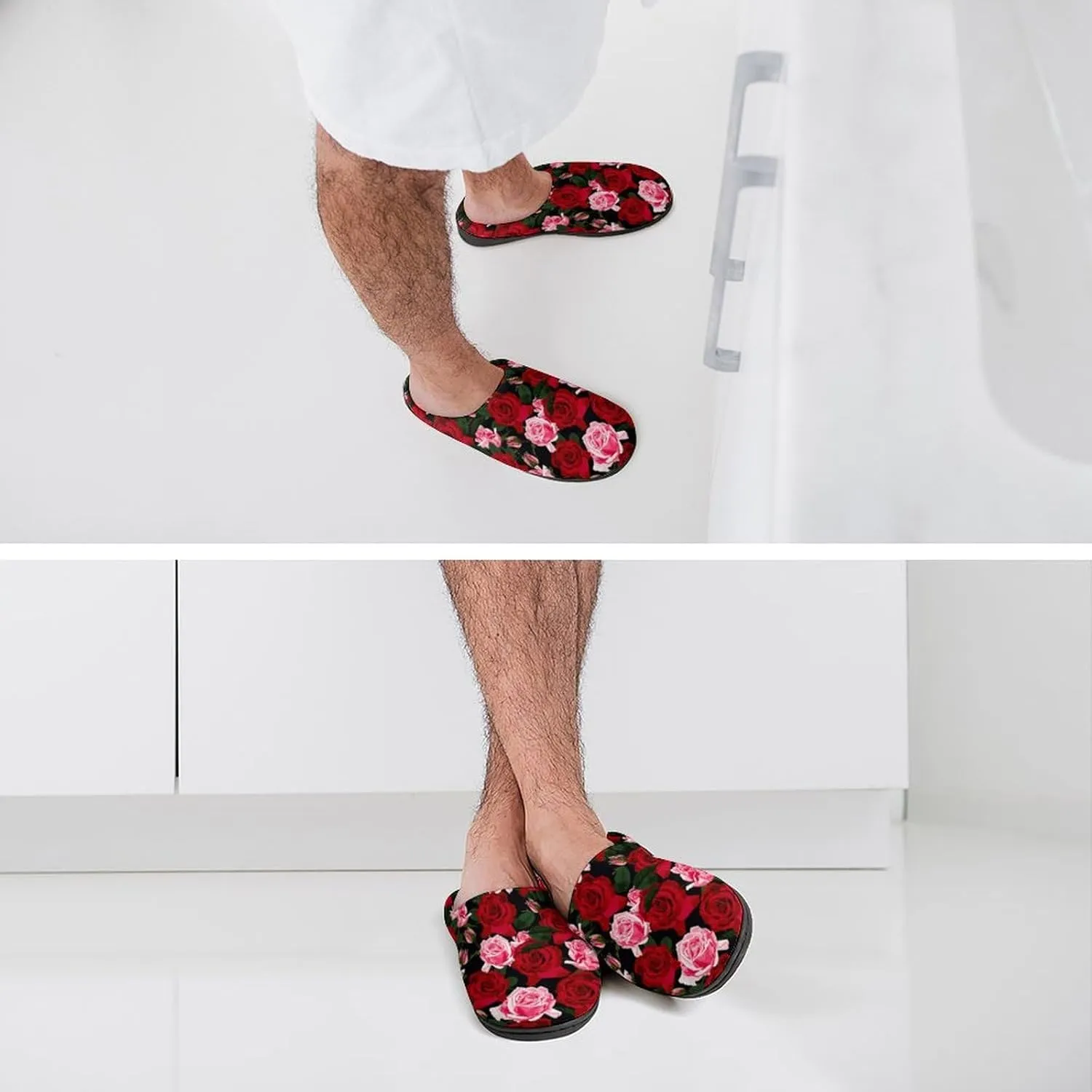 Halloween Green Eyes Black Birds Cats House Slippers For Woman Mens Memory Foam Bedroom Slippers Outdoor Slip-On Shoes