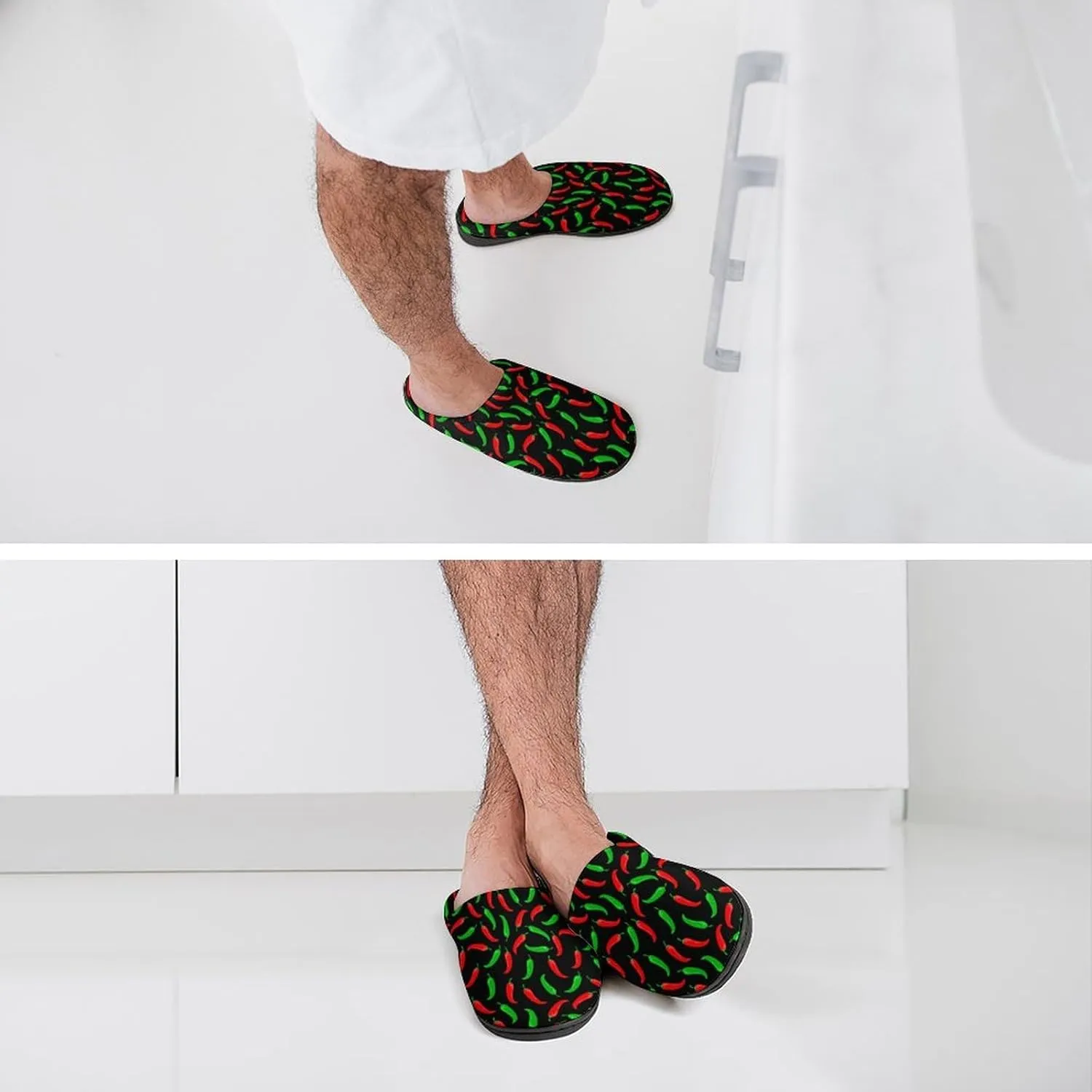 Halloween Party Green House Slippers For Woman Ladies Funny Memory Foam Bedroom Slippers Indoor Outdoor Slip-On Shoes