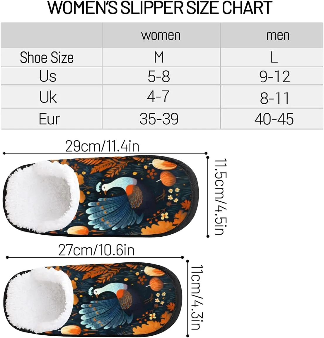 Happy Thanksgiving Turkey Women's House Slippers Autumn Leaf Slip-on Fuzzy Memory Foam Slippers Anti Skid Indoor Warm Home Shoes