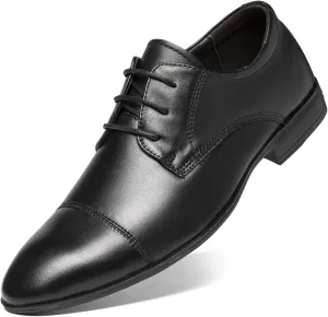 HOOENG Dress Oxford Formal Shoes for Men Lace Up Crocodile Print Derby Shoes Round Cap Toe Leather Slip Resistant Block Heel Low Top Anti-Slip Wedding (Size : 9, 颜色 : Black)