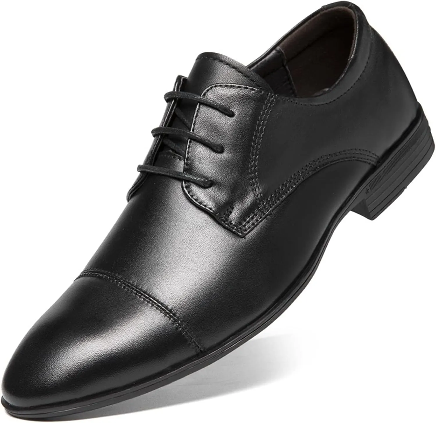 HOOENG Dress Oxford Formal Shoes for Men Lace Up Crocodile Print Derby Shoes Round Cap Toe Leather Slip Resistant Block Heel Low Top Anti-Slip Wedding (Size : 9, 颜色 : Black)