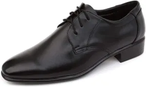 HOOENG Oxford Shoes for Men Lace Up Round Toe Derby Shoes Cowhide Low Top Anti-Slip Block Heel Rubber Sole Business (Color : Black, Size : 7)