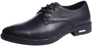 HOOENG Oxford Shoes for Men Lace Up Round Toe Derby Shoes Cowhide Rubber Sole Slip Resistant Low Top Anti-Slip Prom (Color : Black, Size : 6.5)