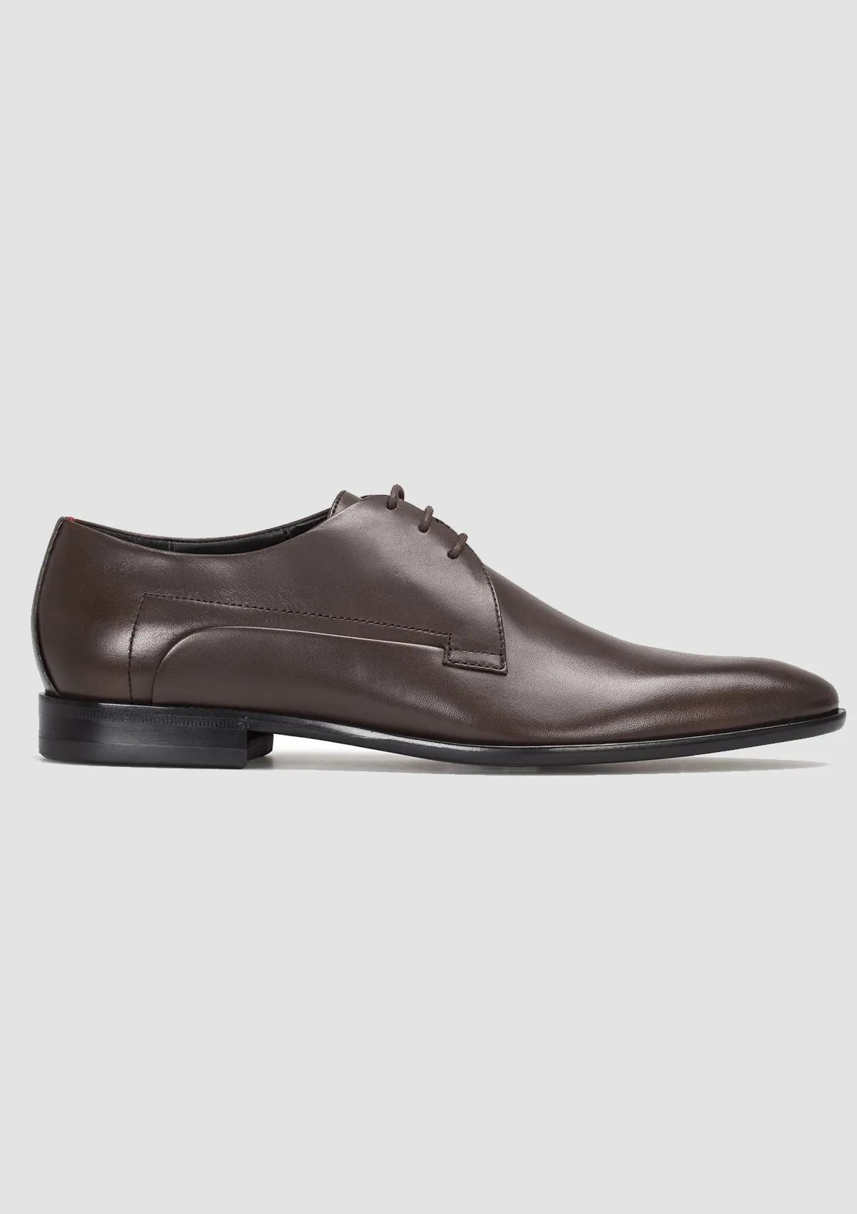 Hugo derby mens leather dress shoe in brown