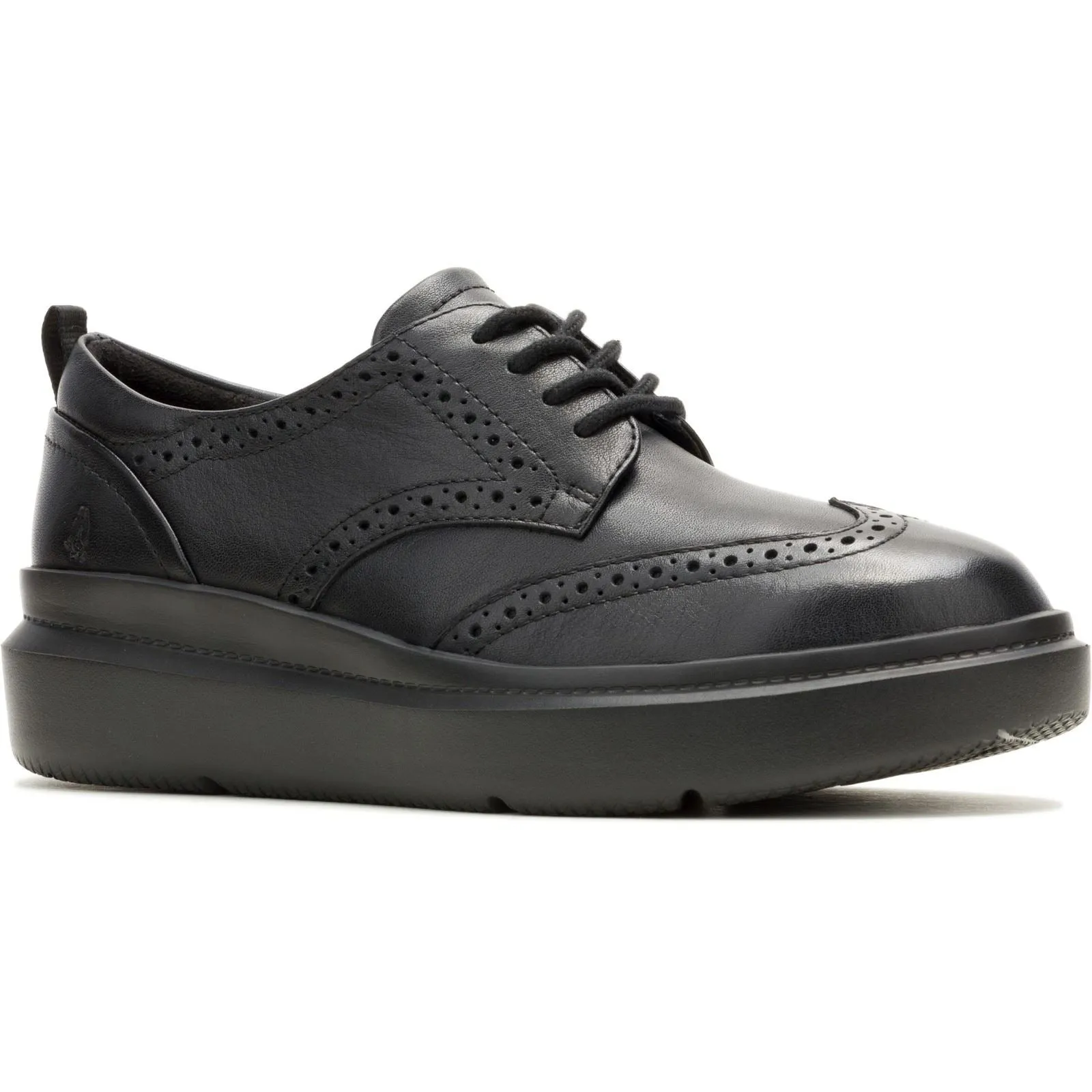Hush Puppies Joy Leather Women's Black/Black Brogues Shoes