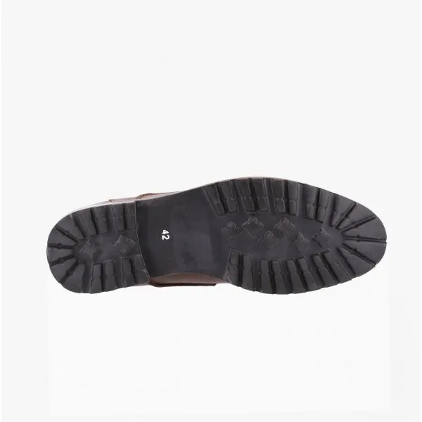 Hush Puppies TRAVIS Mens Leather Derby Shoes Brown