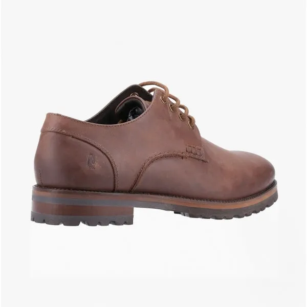 Hush Puppies TRAVIS Mens Leather Derby Shoes Brown