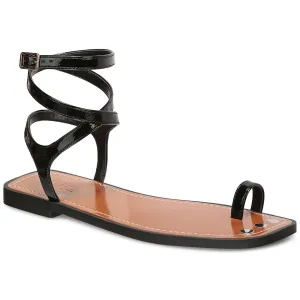 INC Womens REMMIE Faux Leather Gladiator Sandals Black 7 Medium (B,M)