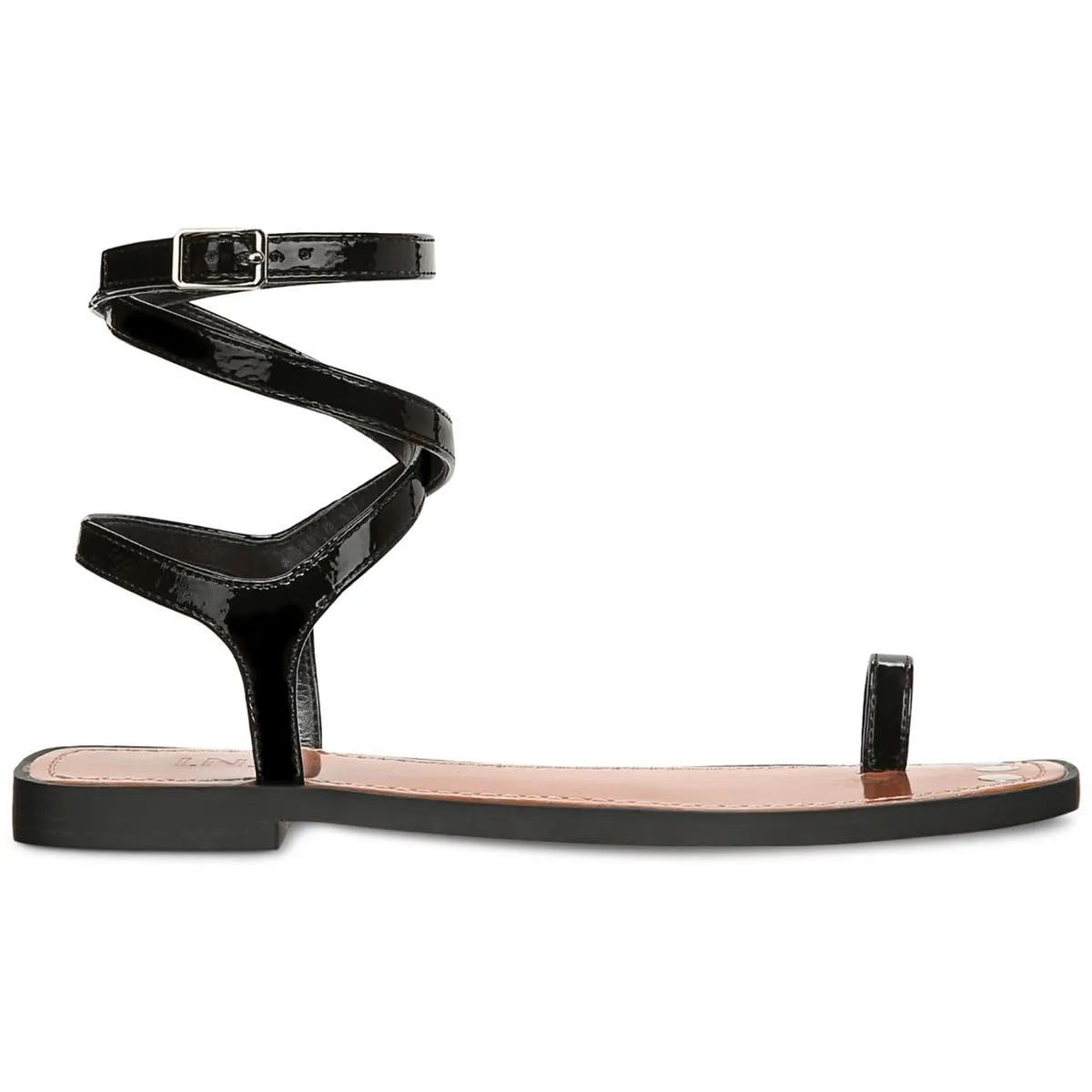 INC Womens REMMIE Faux Leather Gladiator Sandals Black 7 Medium (B,M)