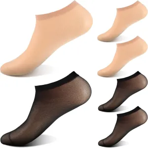 Janmercy 200 Pieces Disposable Try On Socks Nylon Slip On Foot Socks for Guests Women Men