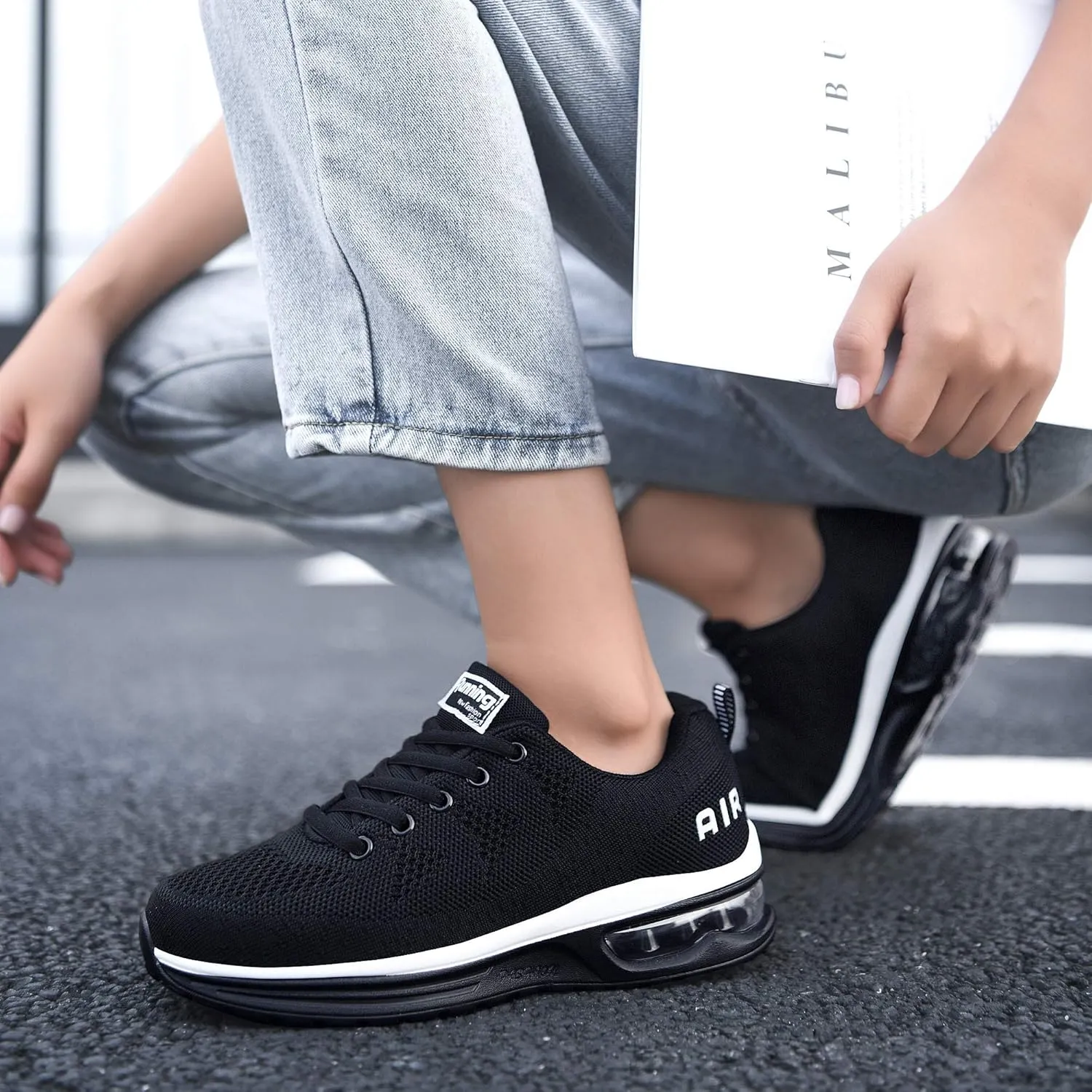 JARLIF Women's Lightweight Athletic Running Shoes Breathable Sport Air Fitness Gym Jogging Sneakers (Size5.5-11)