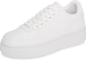 Jeffrey Campbell Court Fashion Sneakers White Lace Up Platfrom Tennis Shoes