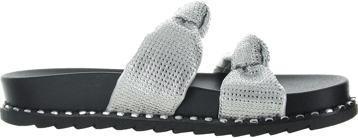 Jessica Simpson Womens Caralyna 2 Leopard Print Embellished Slide Sandals