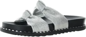 Jessica Simpson Womens Caralyna 2 Leopard Print Embellished Slide Sandals