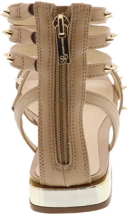 Jessica Simpson Womens Cenedra Studded Faux Leather Ankle Strap