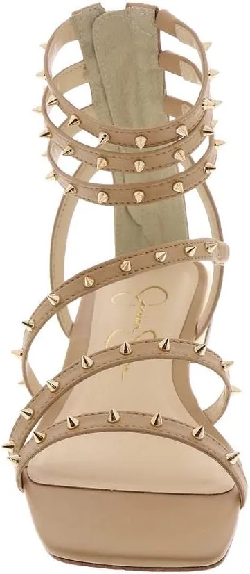 Jessica Simpson Womens Cenedra Studded Faux Leather Ankle Strap