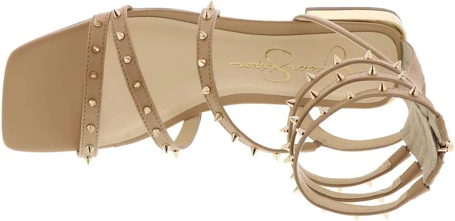 Jessica Simpson Womens Cenedra Studded Faux Leather Ankle Strap