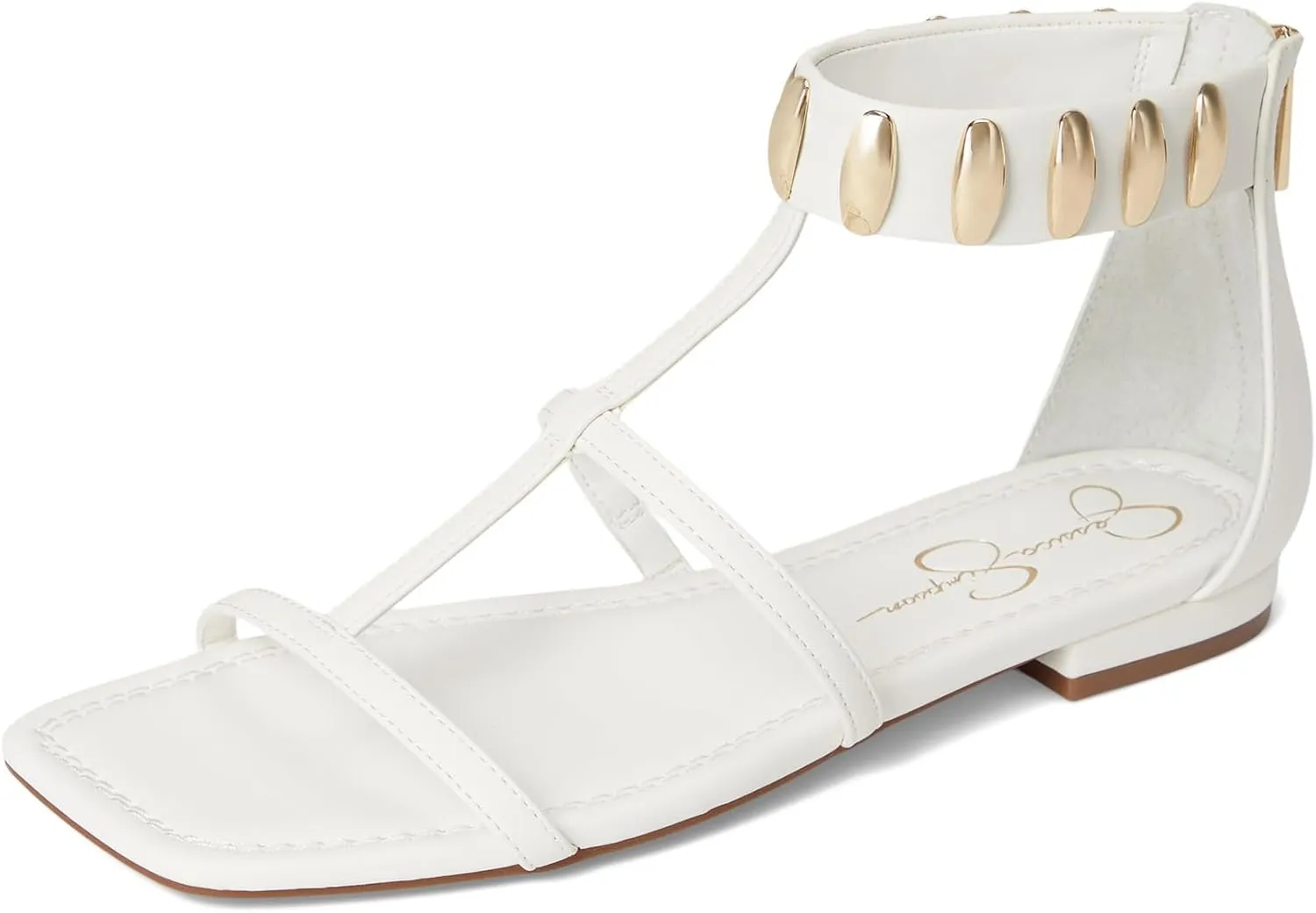 Jessica Simpson Women's Elusta Studded T-Strap Sandals Flat