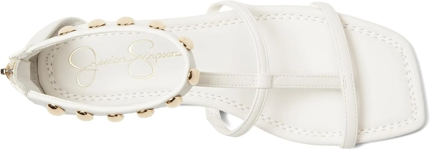 Jessica Simpson Women's Elusta Studded T-Strap Sandals Flat