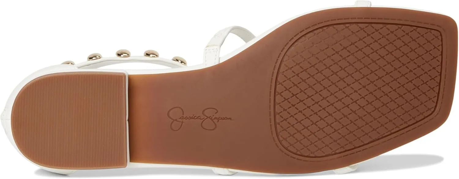 Jessica Simpson Women's Elusta Studded T-Strap Sandals Flat