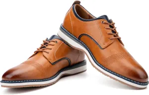 JITAI Men's Oxford Dress Shoes Lightweight Fashion Shoes with Wingtip Brogue & Lace-up Design