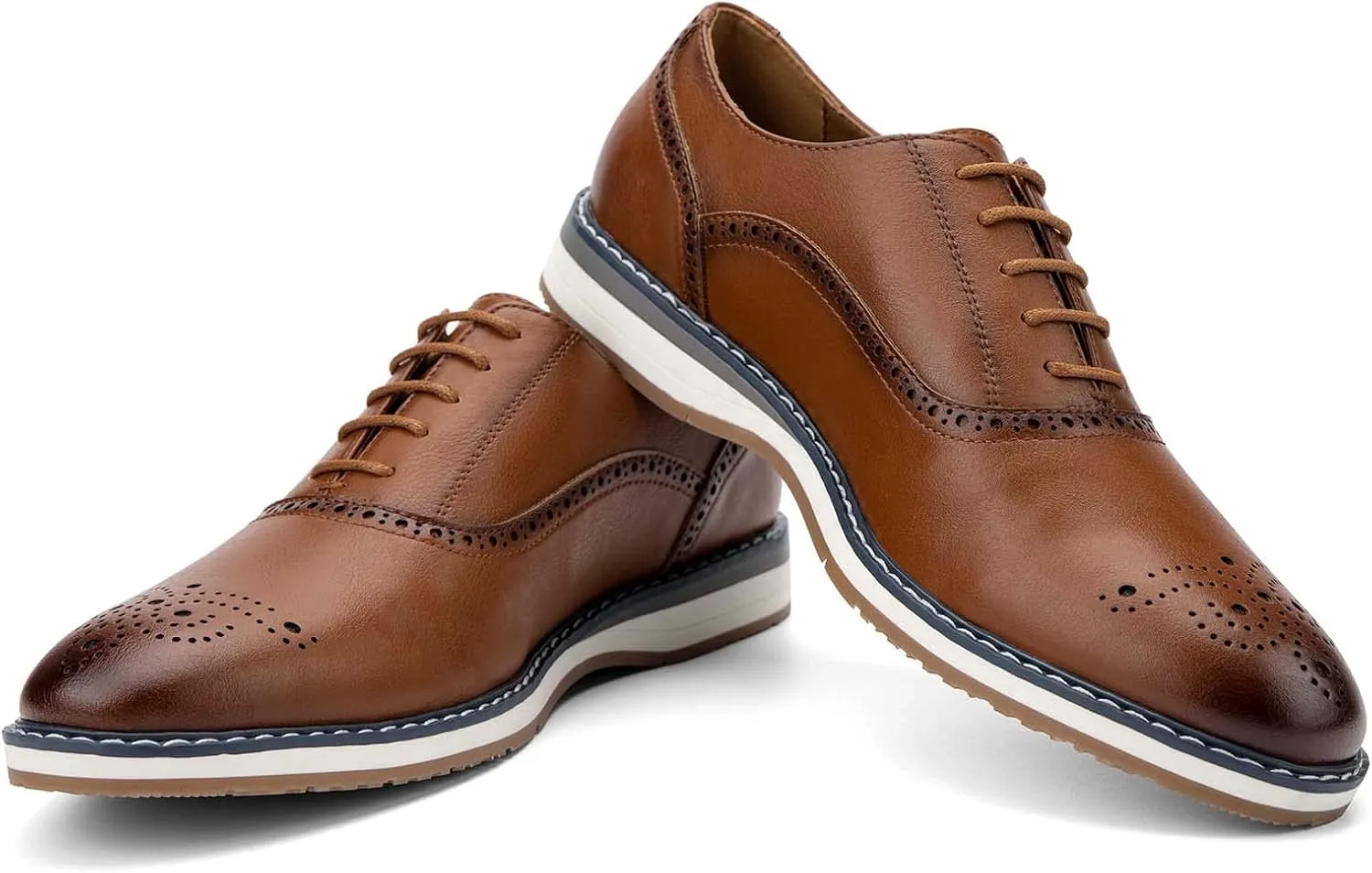 JITAI Men's Oxford Dress Shoes Lightweight Fashion Shoes with Wingtip Brogue & Lace-up Design