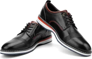 JITAI Men's Oxford Dress Shoes Lightweight Fashion Shoes with Wingtip Brogue & Lace-up Design