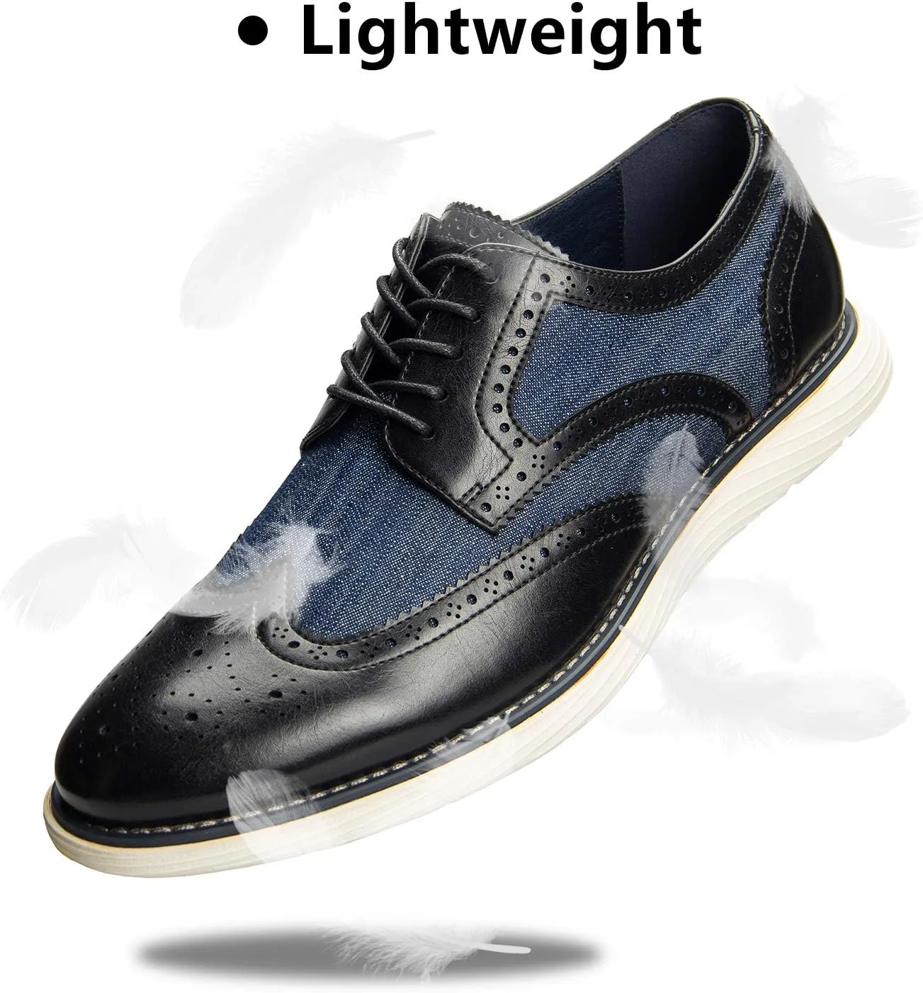 JITAI Men's Oxford Shoes,Dress Shoes Lace-up Wingtip Brogue Shoe Mens Lightweight Fashion Shoes.