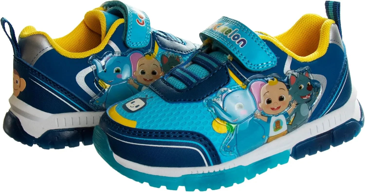 Josmo Kids Cocomelon Sneaker LED Light Up Shoe Laceless - Unisex Shoes Sport Athletic Sneakers for Boys and Girls (Size Toddler - Little Kid)