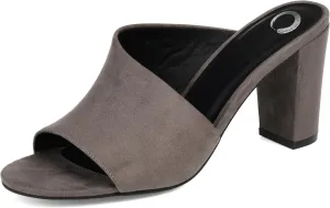 Journee Collection Women's ALLEA Slide Sandal, Grey, 9