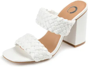 Journee Collection Women's Melissa Slide Sandal, White, 10